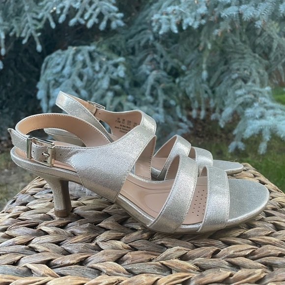 Abella Shoes - NEW Abella Womens Francine Champagne Strappy Mid Heel Slingback Dress Sandals